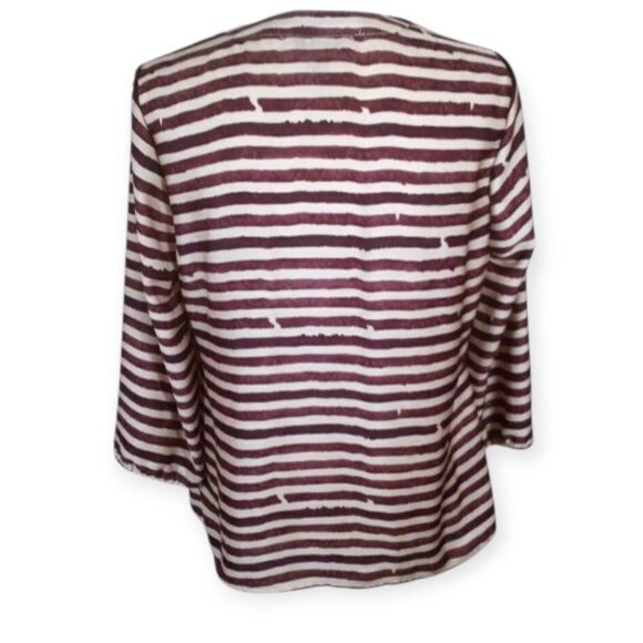 DAISY FUENTES DJ. BROWN & BLUSH STRIPE BLOUSE SZ. M EUC - Picture 5 of 8